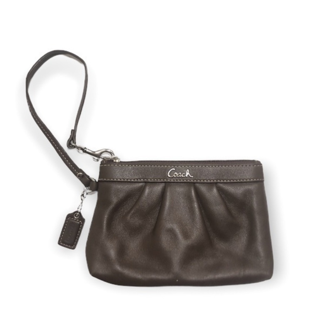 Coach Ashley brown leather wristlet